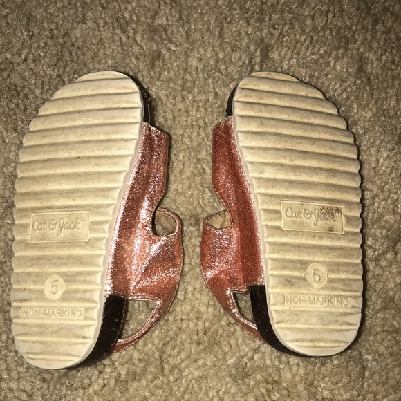 Cat & Jack sparkly pink sandals size 5 Velcro closure 💗 - Picture 5 of 6